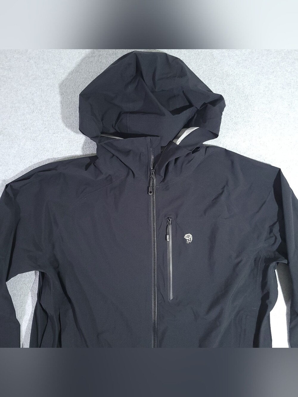 Mountain Hardwear Ozonic Rain Jacket Men’s XL Black Stretch Vented Hiking Travel - Picture 2 of 6
